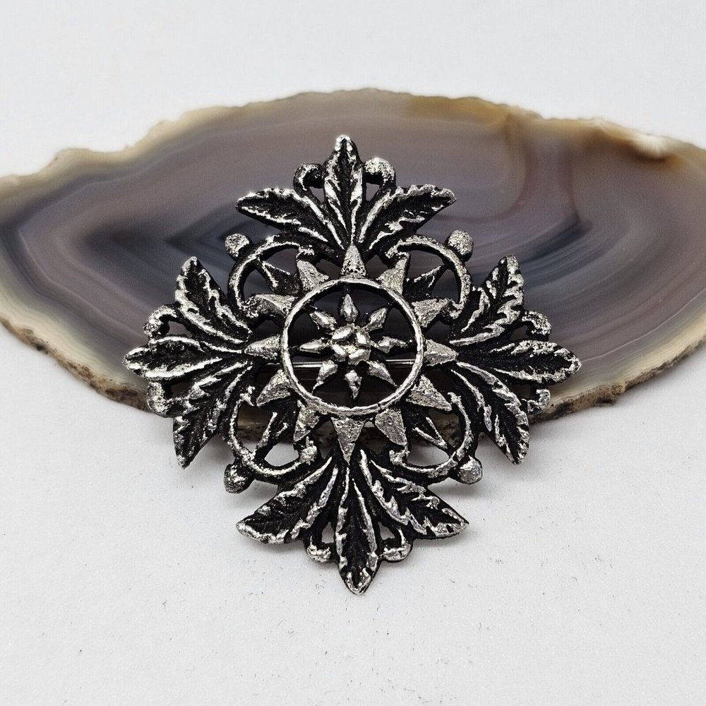 925 Sterling Silver Vintage Jerusalem Cross Pin Brooch